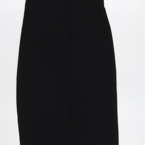 Zara Womens Black Polyester A-Line Size 8 V-Neck Pullover