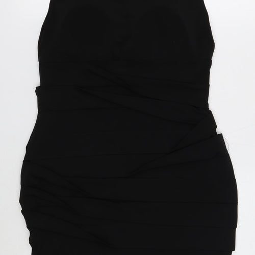 En Focus Studio Womens Black Polyester Bodycon Size 12 Round Neck Pullover - Lace Detail