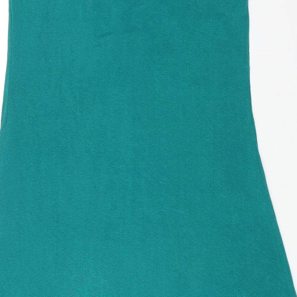 Phase Eight Womens Green Viscose A-Line Size 16 V-Neck Pullover - Ruched Detail