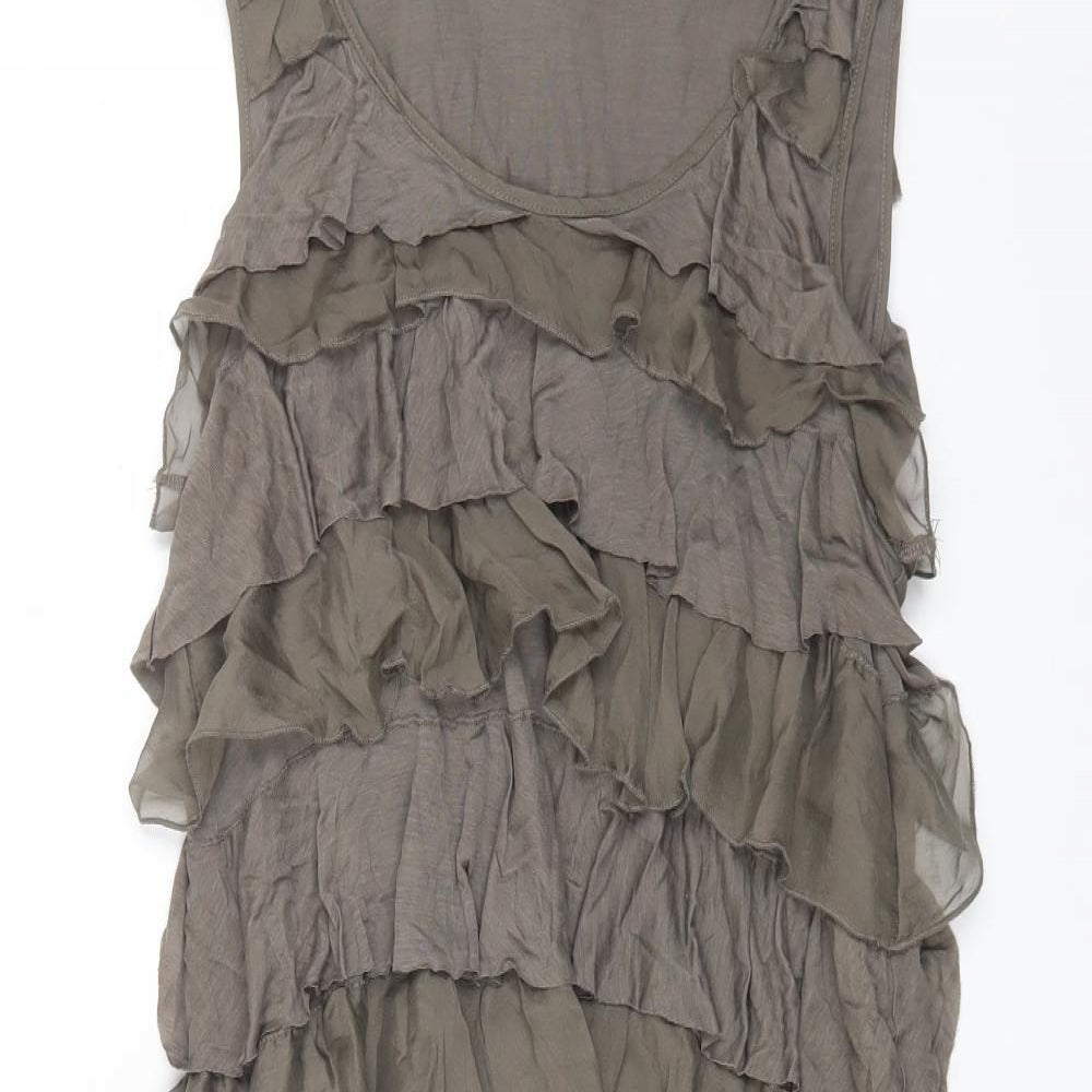Jigsaw Womens Grey Viscose Tank Dress Size L Scoop Neck Pullover