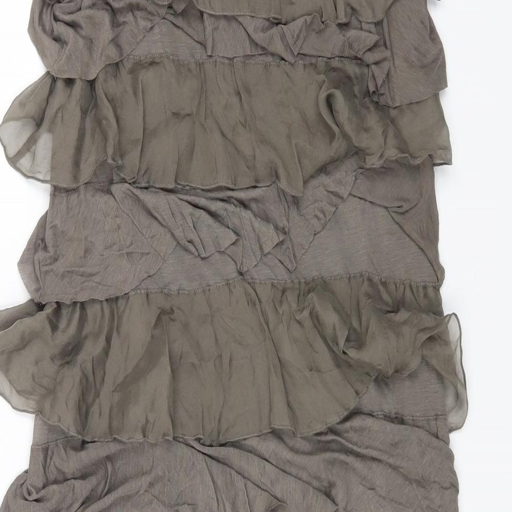Jigsaw Womens Grey Viscose Tank Dress Size L Scoop Neck Pullover