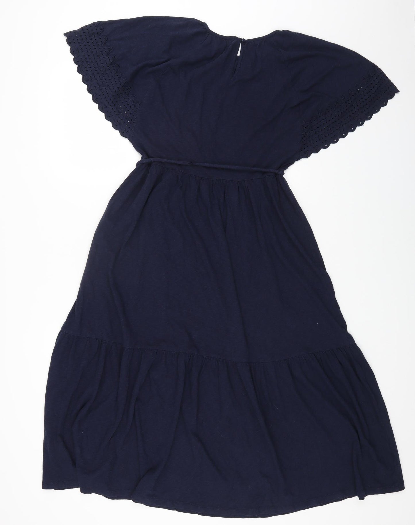 Marks and Spencer Womens Blue Cotton Fit & Flare Size 12 Round Neck Pullover