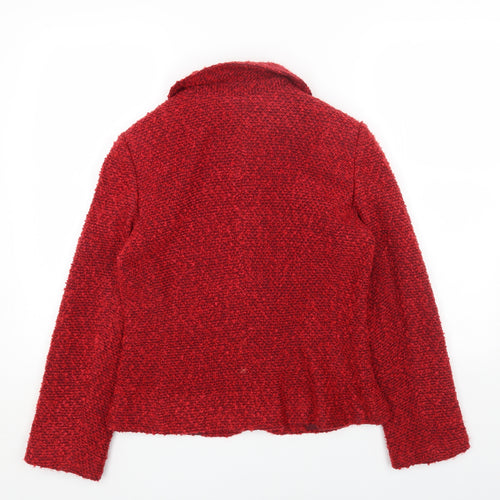 Marks and Spencer Womens Red Pea Coat Jacket Size 12 Button