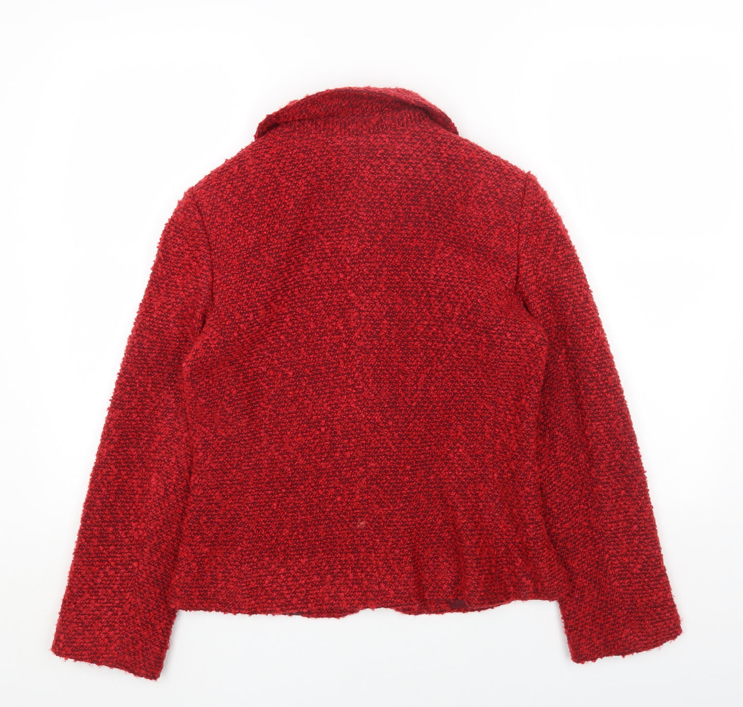 Marks and Spencer Womens Red Pea Coat Jacket Size 12 Button