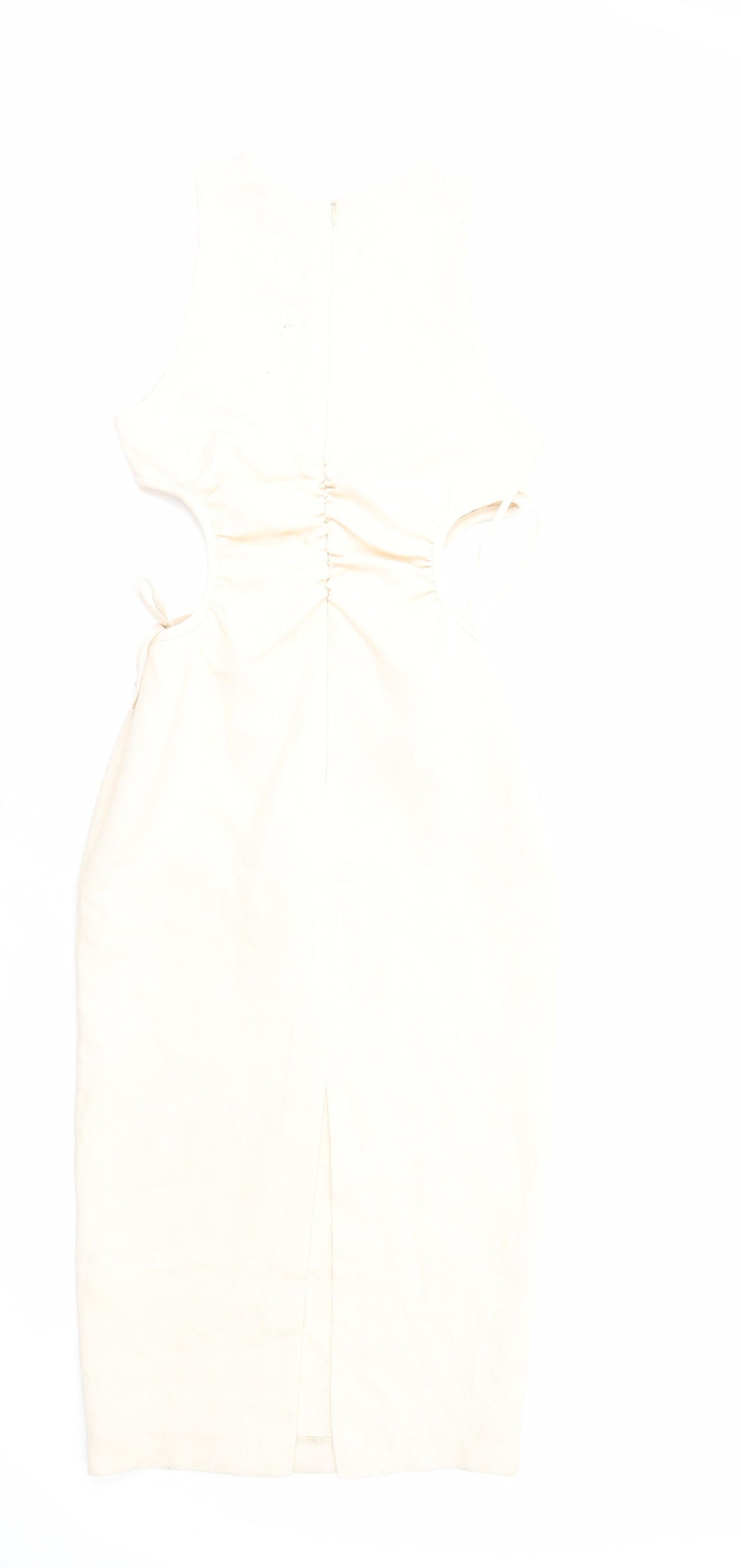 Zara Womens Pink Polyester Bodycon Size XS Round Neck Zip