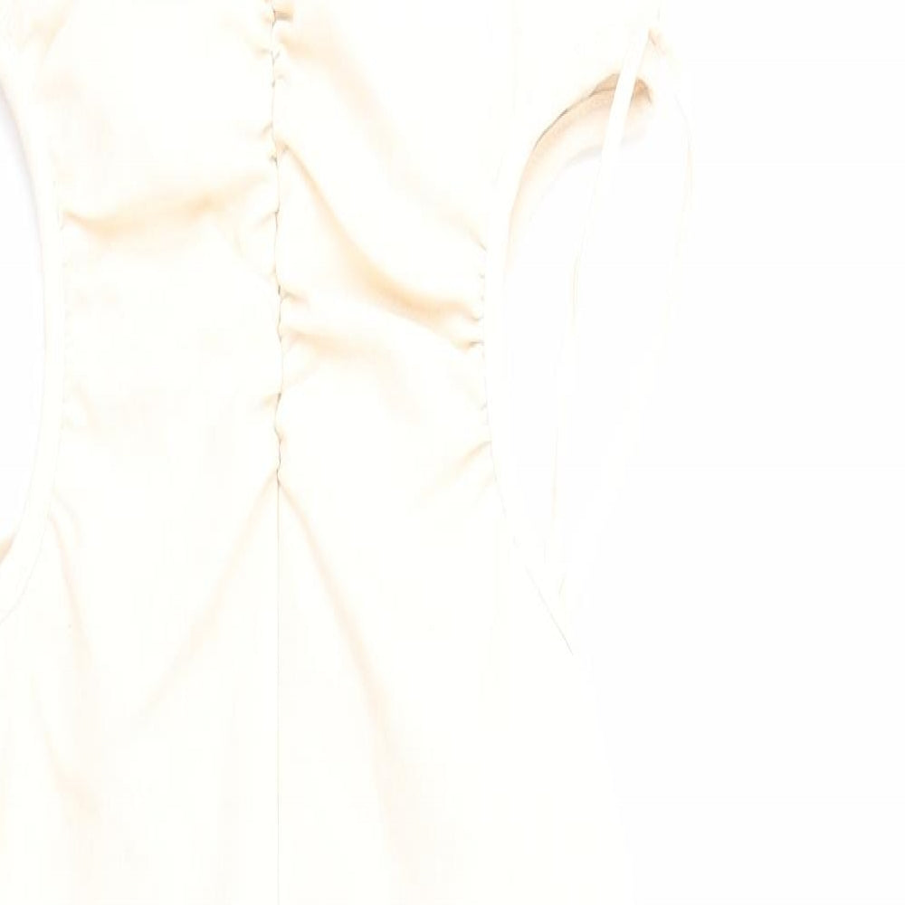 Zara Womens Pink Polyester Bodycon Size XS Round Neck Zip