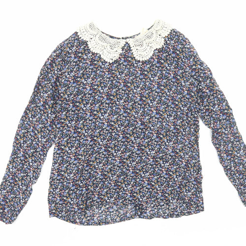 Pins & Needles Womens Multicoloured Floral Viscose Basic Blouse Size XS Collared