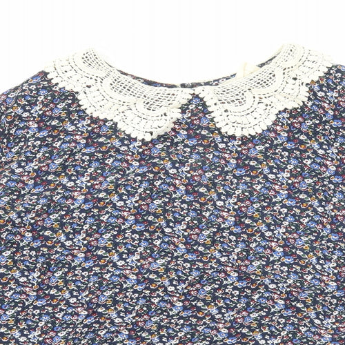 Pins & Needles Womens Multicoloured Floral Viscose Basic Blouse Size XS Collared