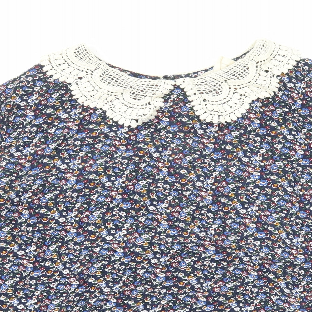 Pins & Needles Womens Multicoloured Floral Viscose Basic Blouse Size XS Collared
