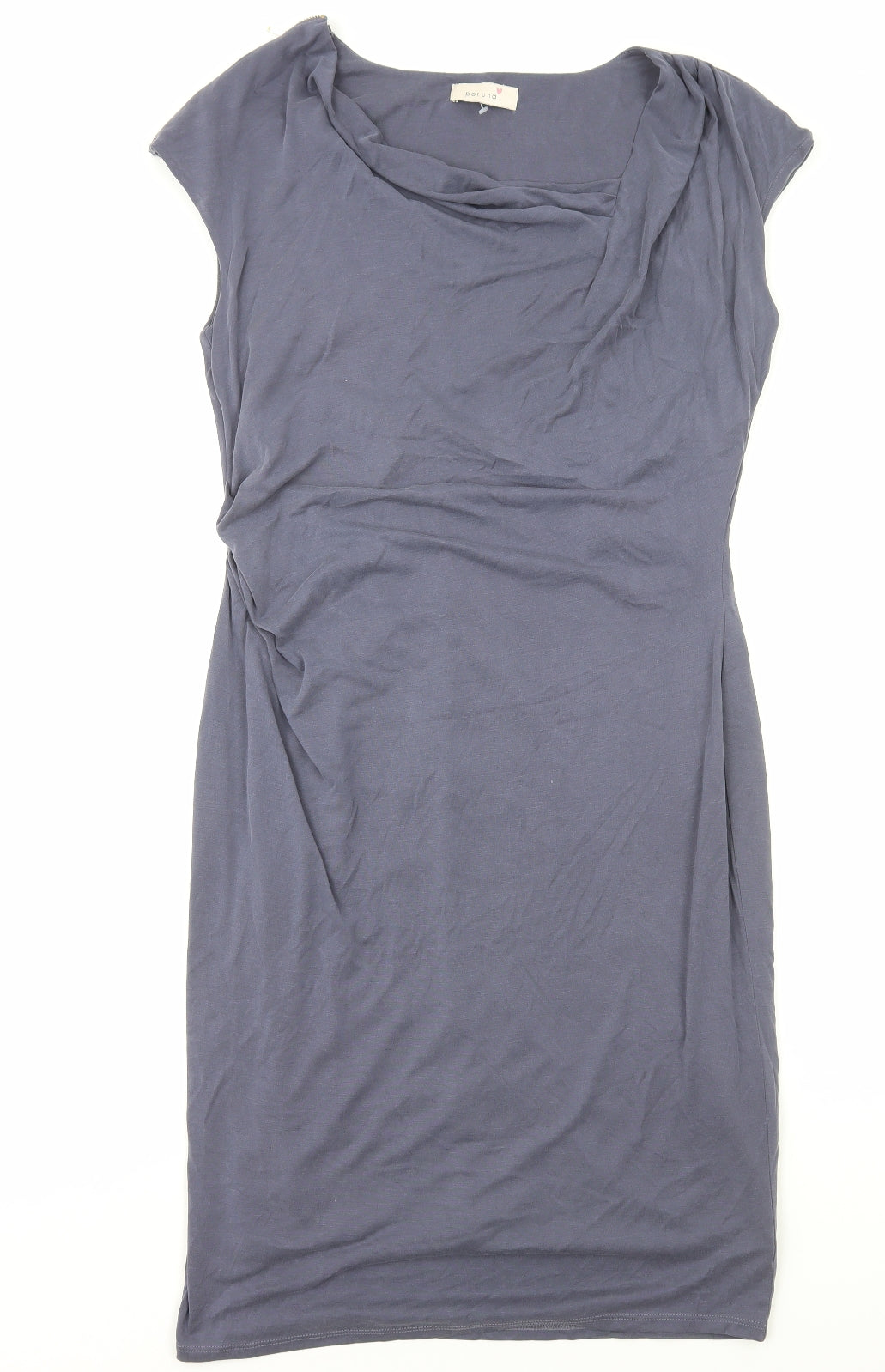 Per Una Womens Blue Polyester Pencil Dress Size 14 Boat Neck Pullover