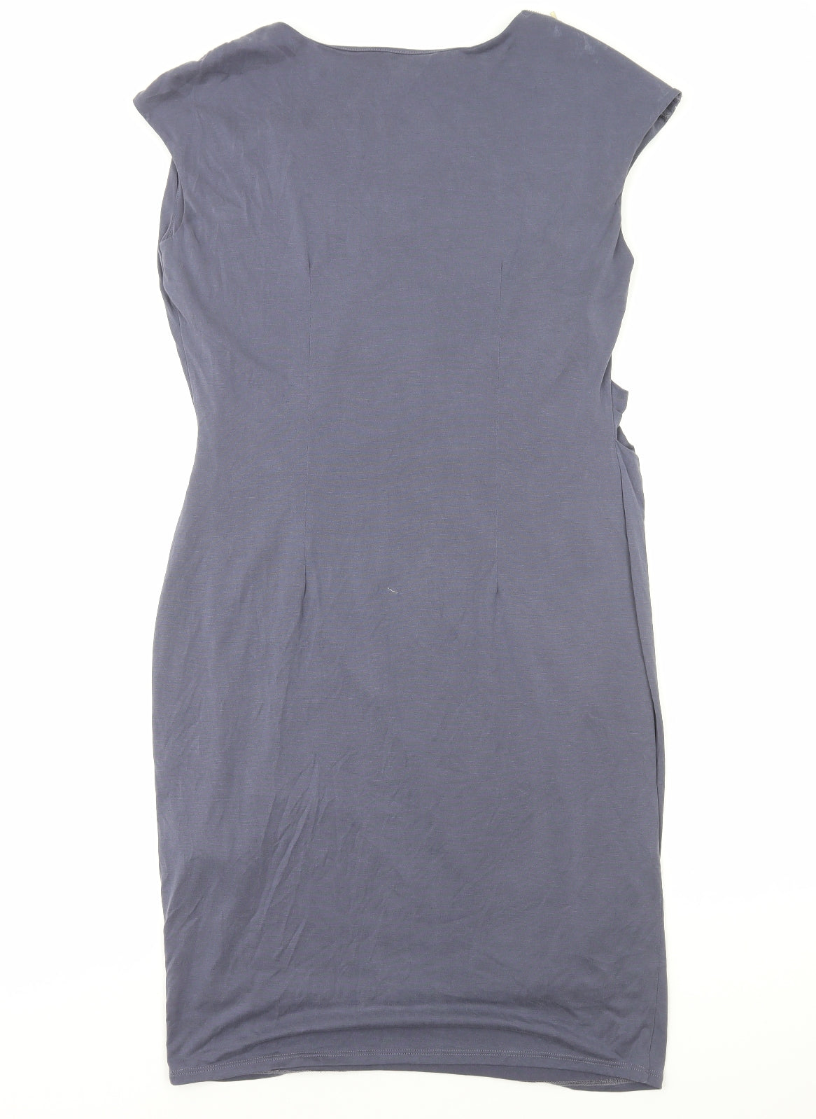 Per Una Womens Blue Polyester Pencil Dress Size 14 Boat Neck Pullover