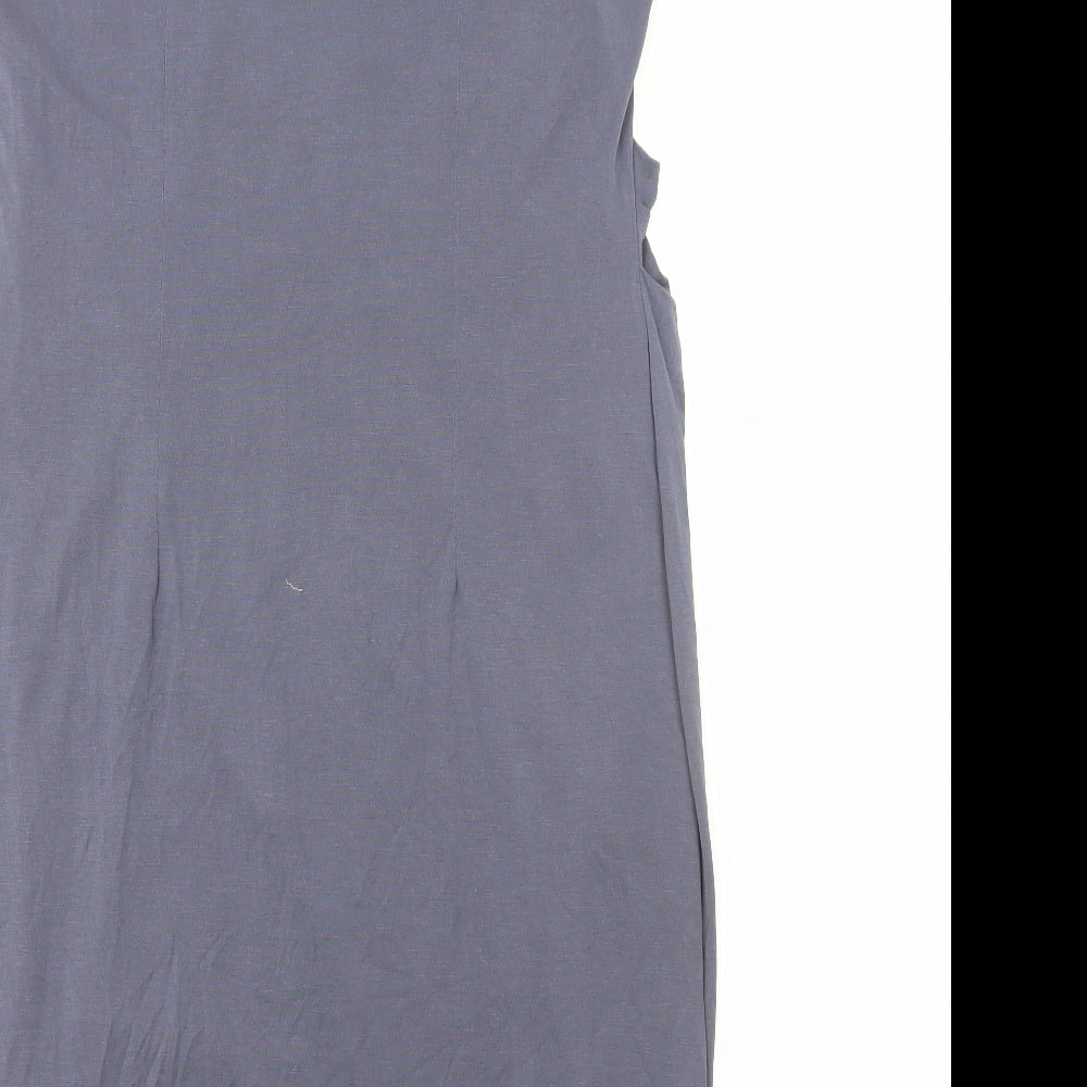 Per Una Womens Blue Polyester Pencil Dress Size 14 Boat Neck Pullover