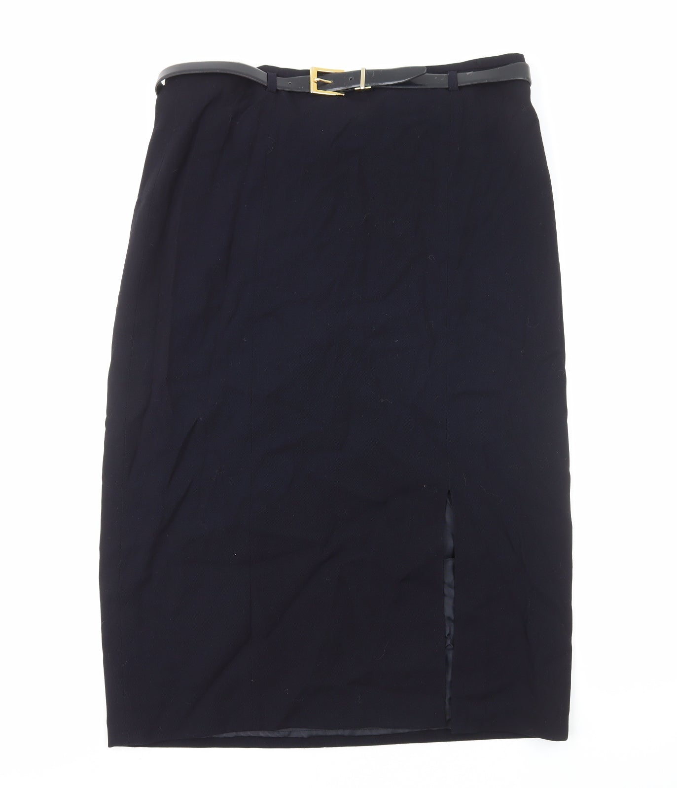 ara Womens Black Viscose Straight & Pencil Skirt Size 18 Zip - Belted