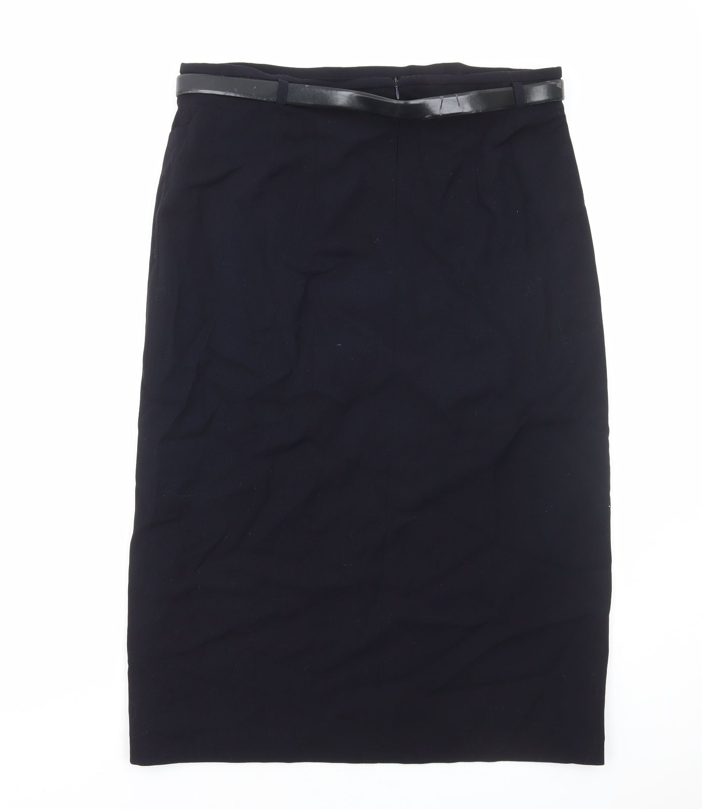 ara Womens Black Viscose Straight & Pencil Skirt Size 18 Zip - Belted