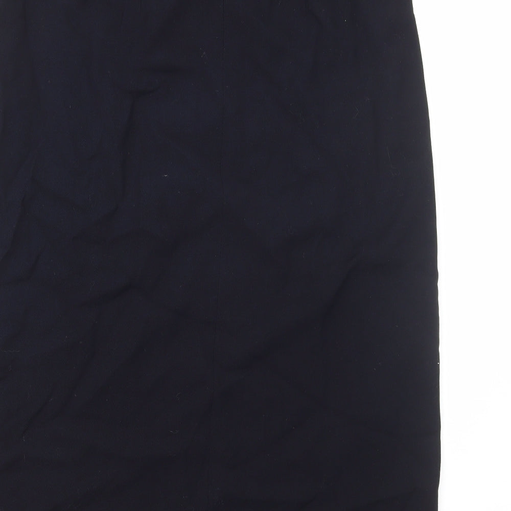 ara Womens Black Viscose Straight & Pencil Skirt Size 18 Zip - Belted