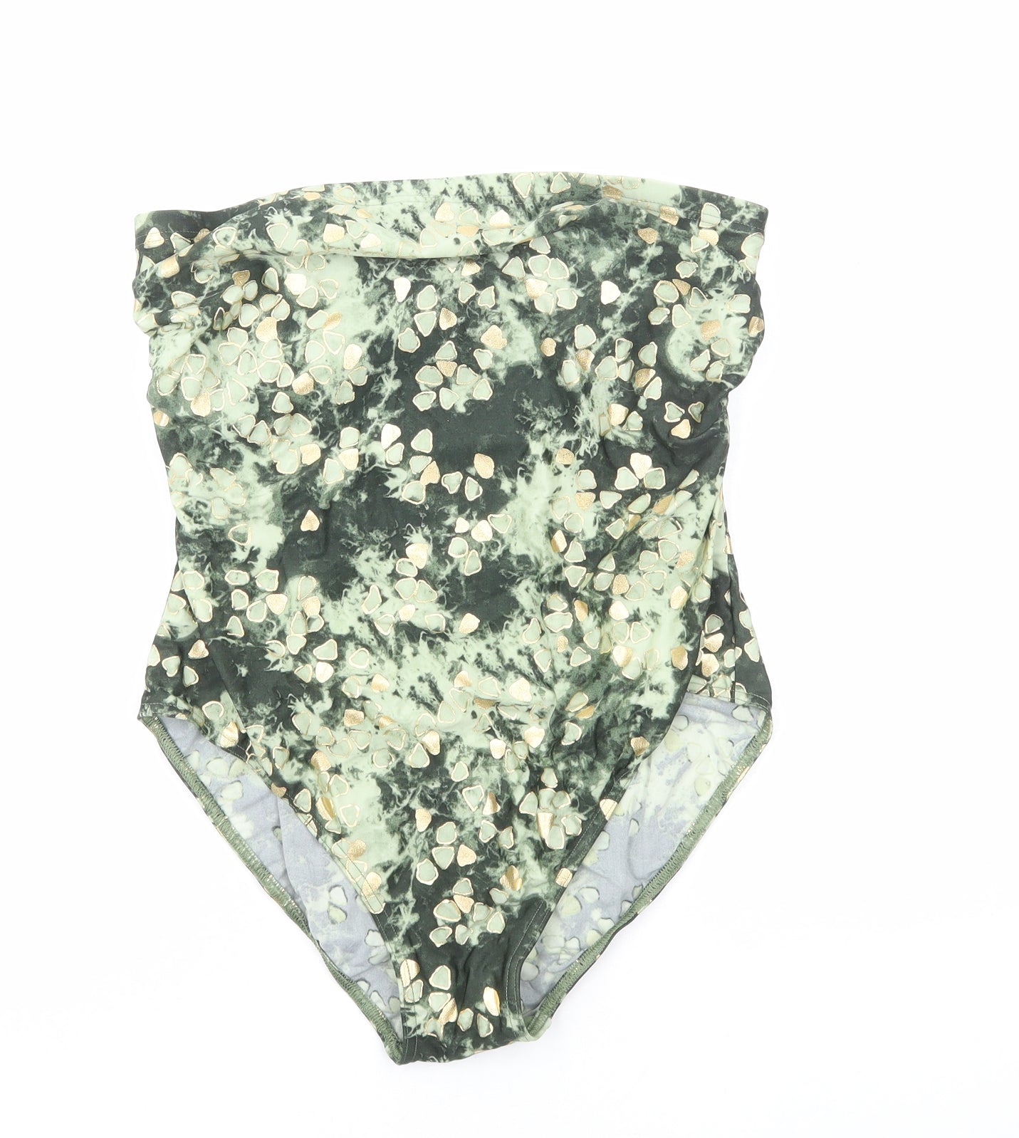 Preworn Womens Green Geometric Polyamide One Piece Size 14