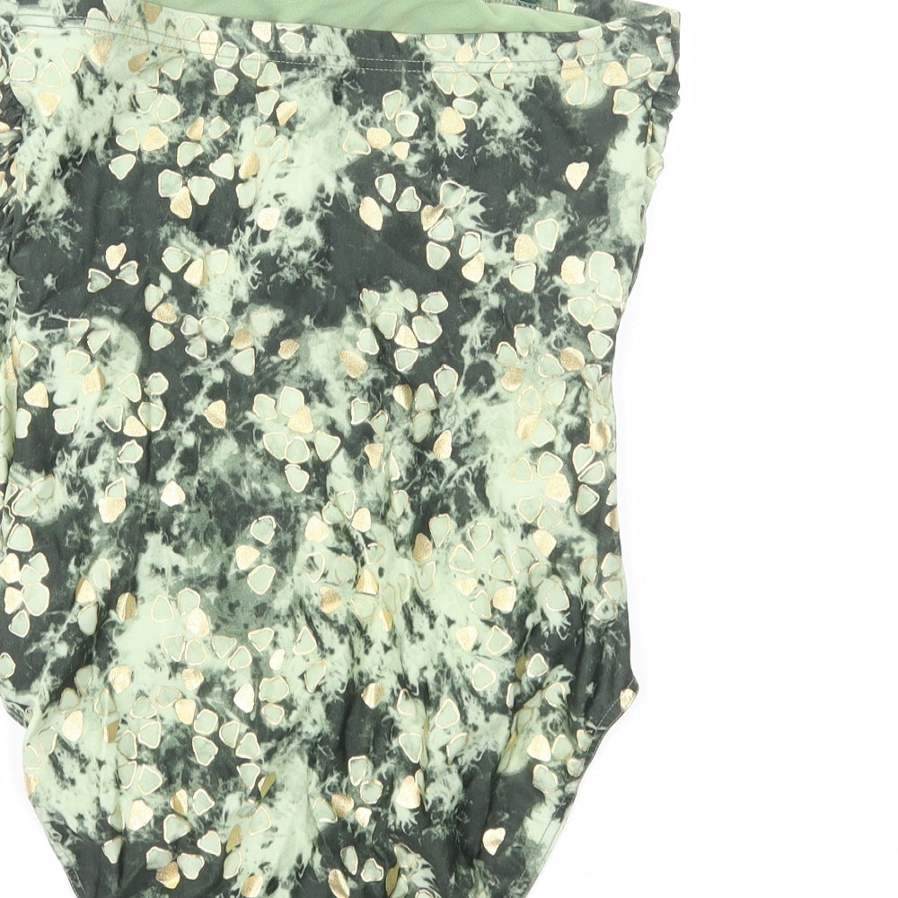 Preworn Womens Green Geometric Polyamide One Piece Size 14