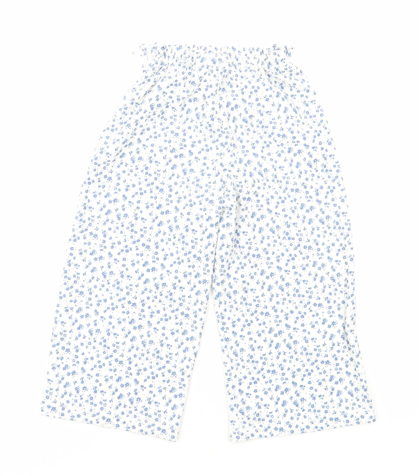 Zara Girls Blue Floral Cotton Harem Trousers Size 3-4 Years Regular Pullover