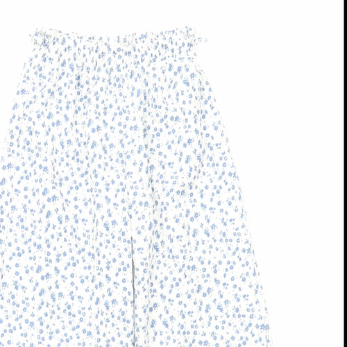 Zara Girls Blue Floral Cotton Harem Trousers Size 3-4 Years Regular Pullover