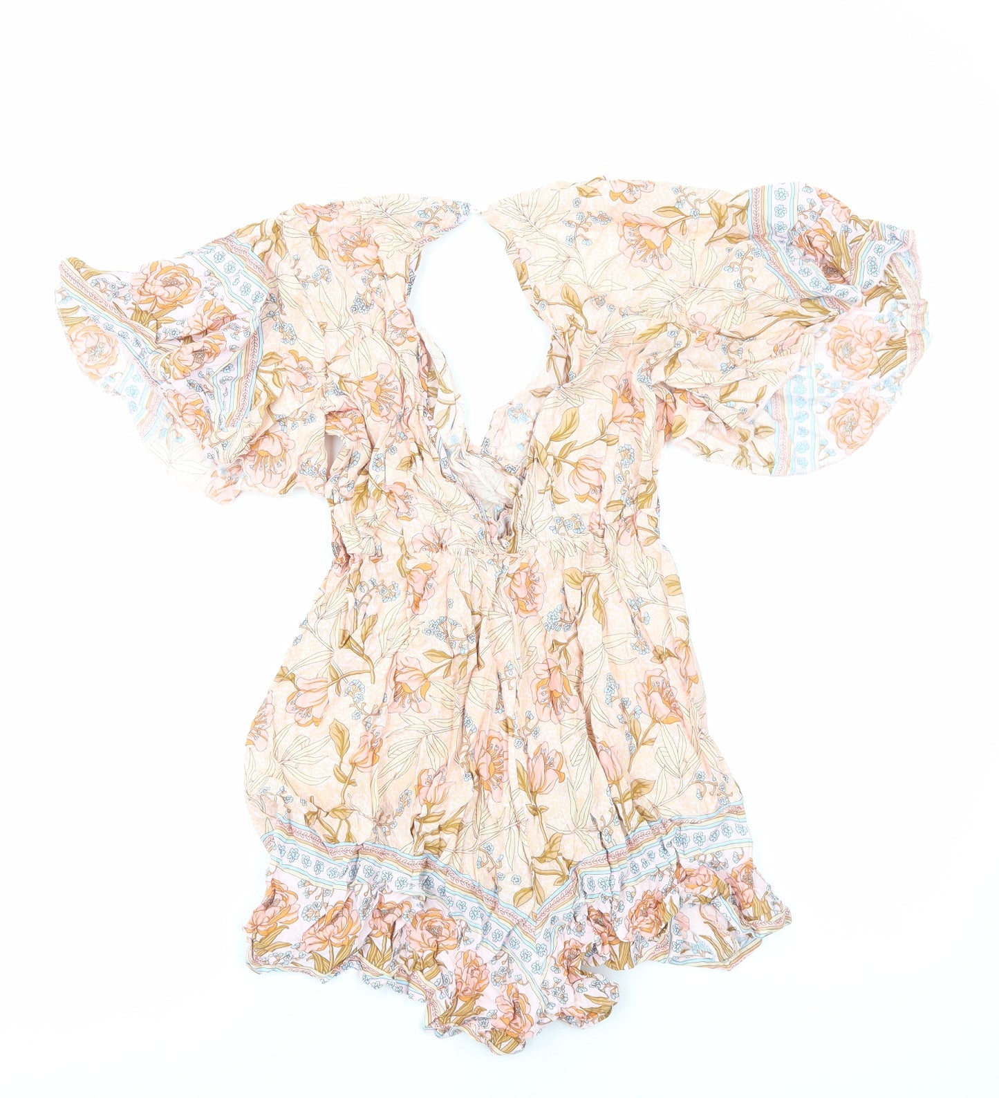 SheIn Womens Multicoloured Geometric Viscose Playsuit One-Piece Size M Pullover