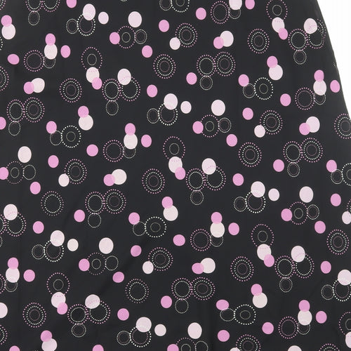 Premier Collection Womens Black Geometric Polyester Flare Skirt Size 10