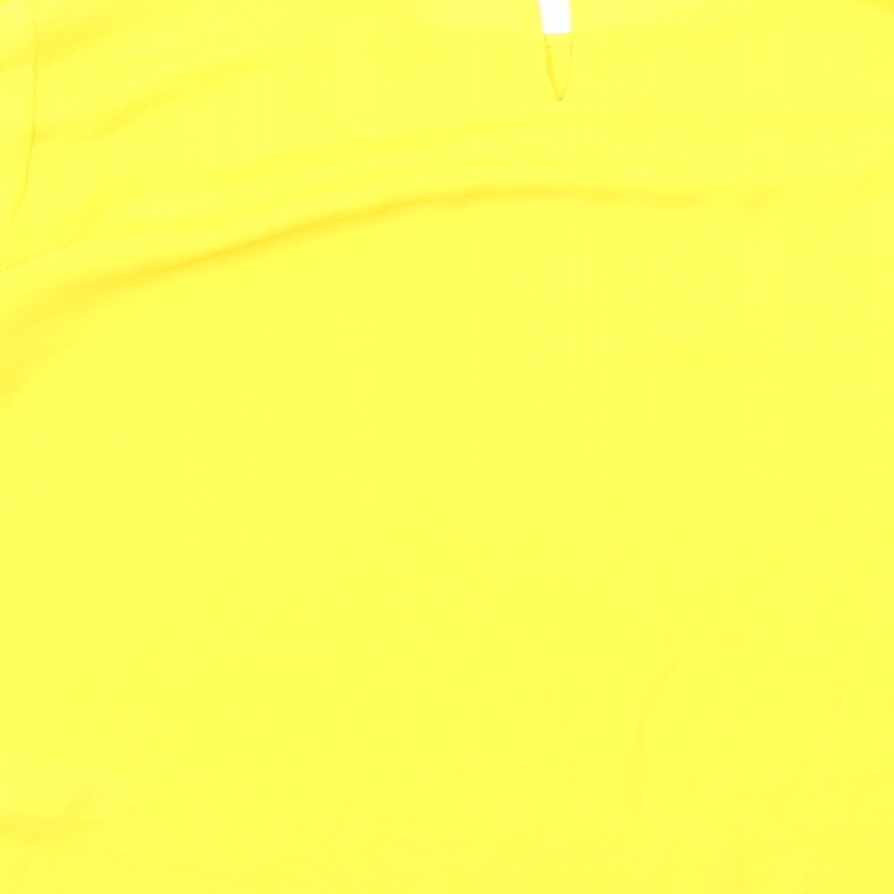 Marks and Spencer Womens Yellow Polyester Basic Blouse Size 8 Round Neck