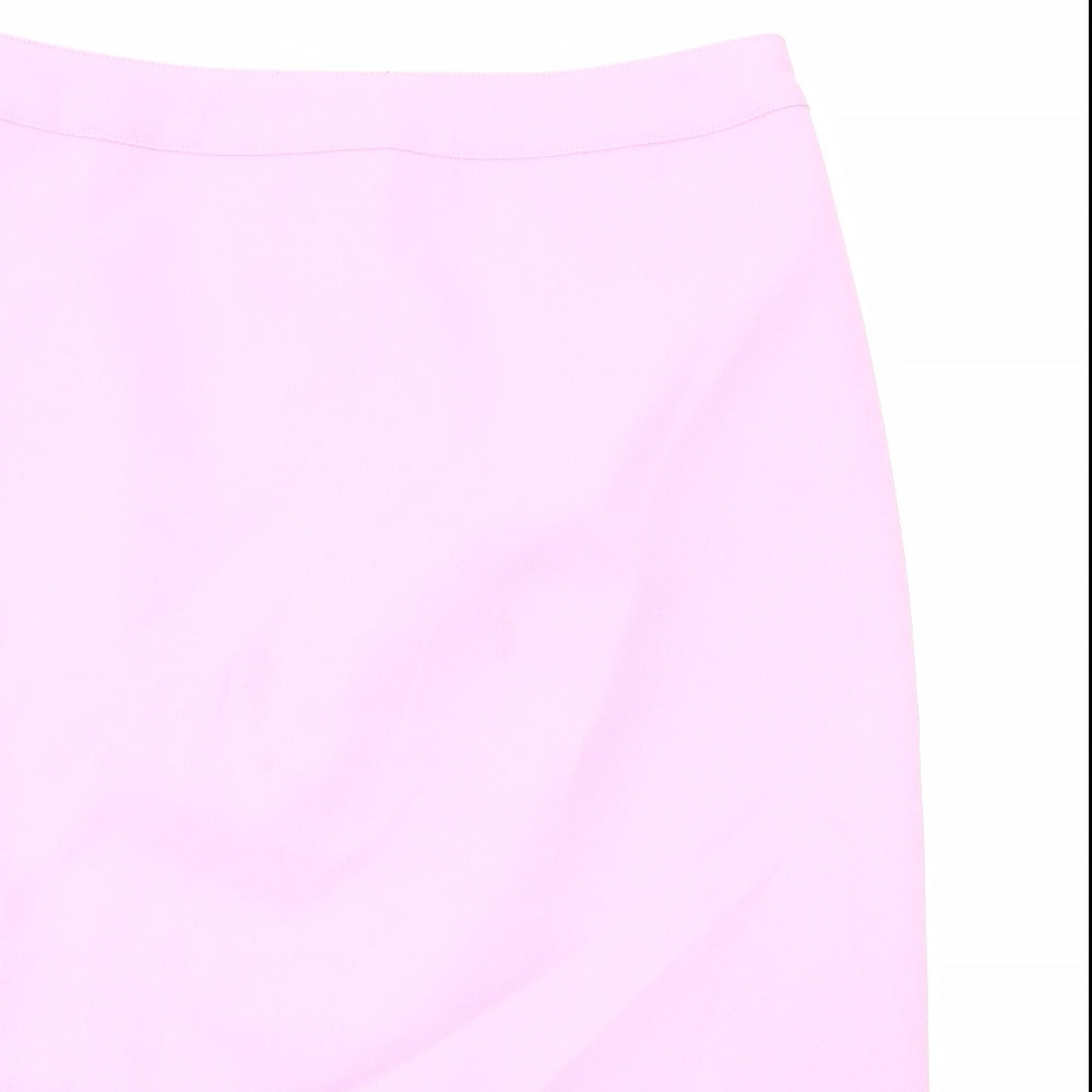 Damart Womens Purple Polyester Straight & Pencil Skirt Size 16 Zip