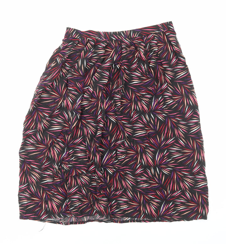 Sarah Hamilton Womens Multicoloured Geometric Viscose Flare Skirt Size 12