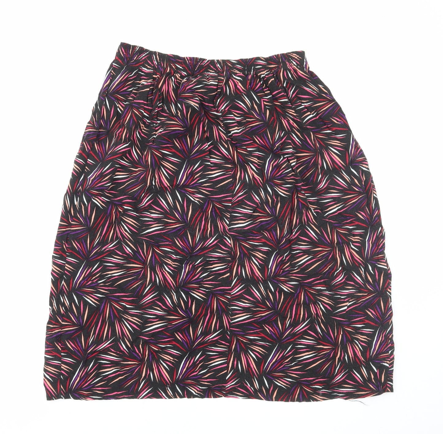 Sarah Hamilton Womens Multicoloured Geometric Viscose Flare Skirt Size 12