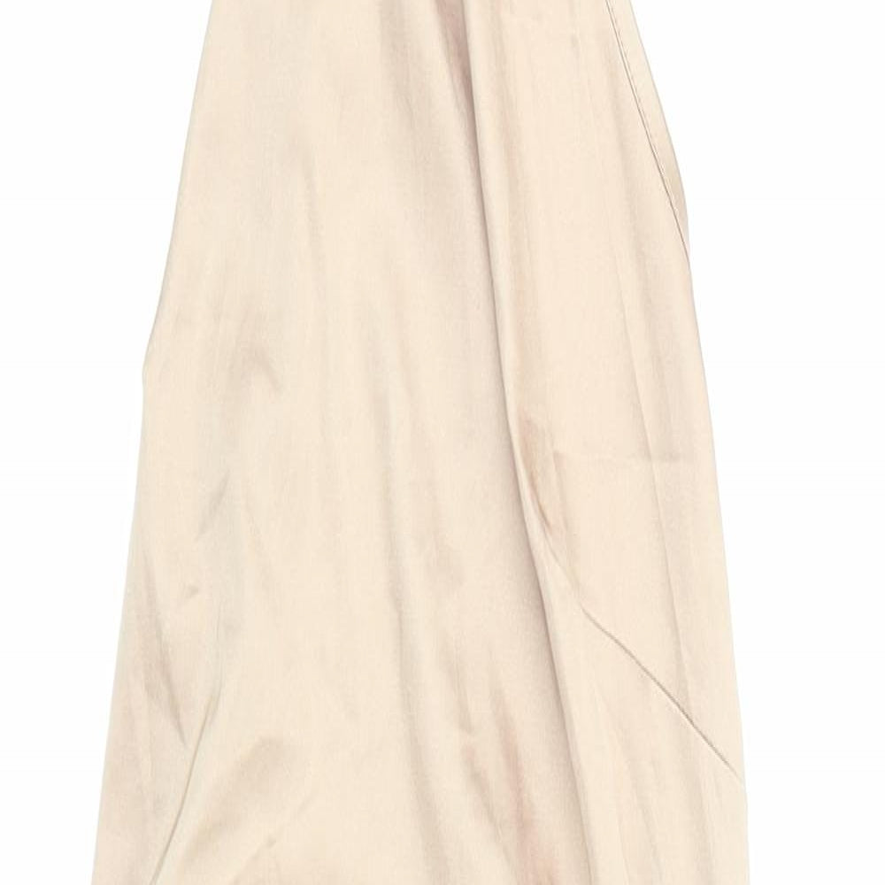 NaaNaa Womens Gold Polyester Bodycon Size 6 Halter Zip