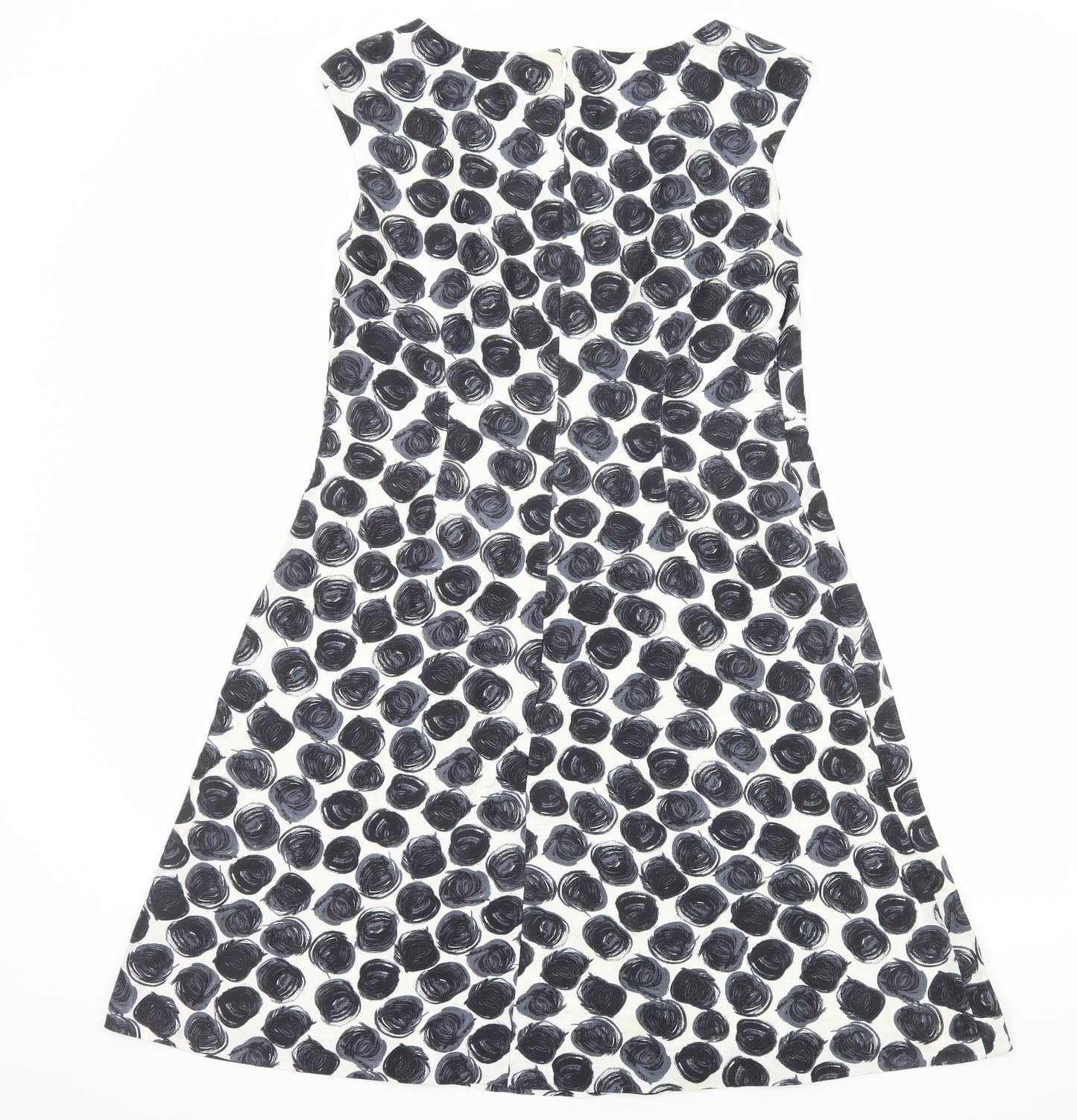 L.K. Bennett Womens Multicoloured Floral Polyester A-Line Size 16 Square Neck Zip