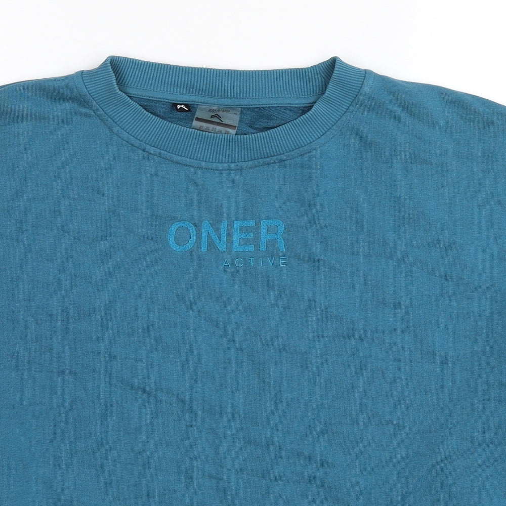 Oner Active Womens Blue Cotton Pullover Sweatshirt Size M Pullover