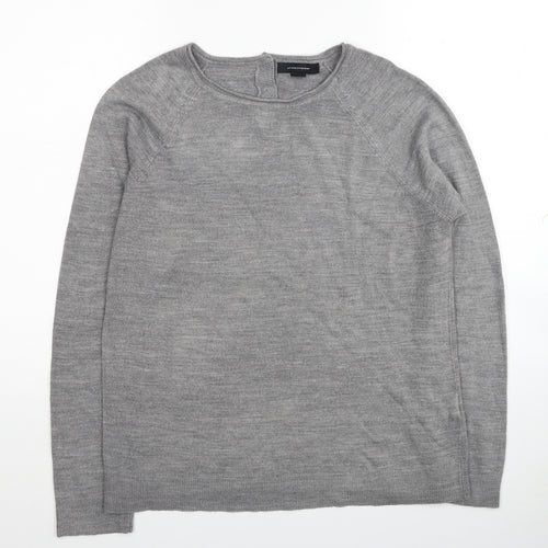 Primark Womens Grey Round Neck Acrylic Pullover Jumper Size 14