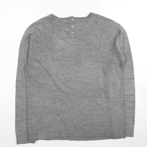 Primark Womens Grey Round Neck Acrylic Pullover Jumper Size 14