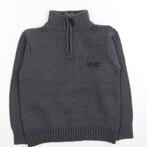 Jinsetongnian Boys Grey Acrylic Pullover Sweatshirt Size 6 Years Pullover - Sport