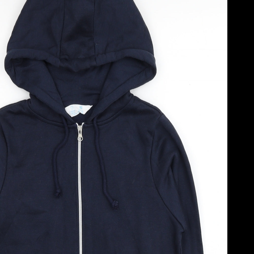 Primark Womens Blue Polyester Full Zip Hoodie Size 6 Zip