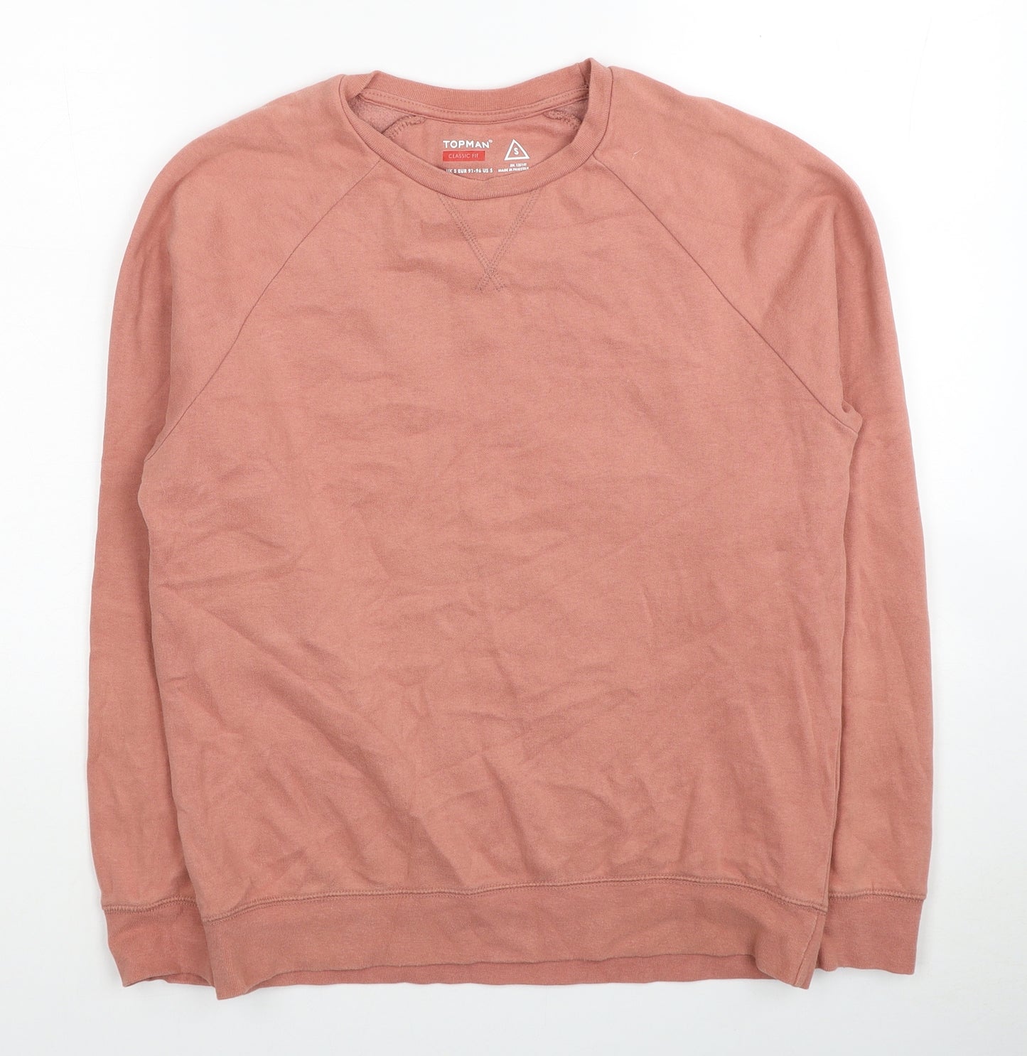 Topman Mens Pink Cotton Pullover Sweatshirt Size S