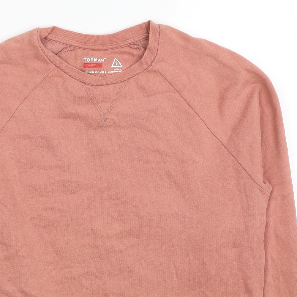 Topman Mens Pink Cotton Pullover Sweatshirt Size S
