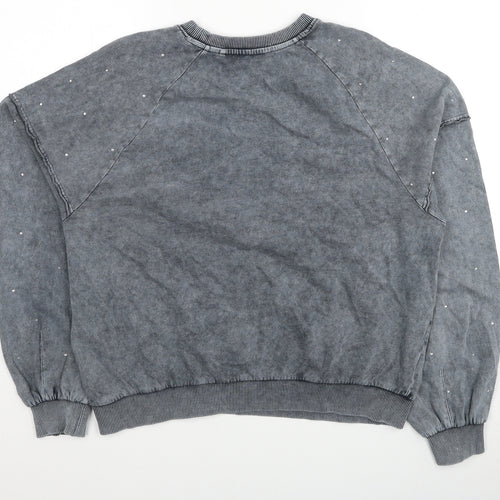 NEXT Womens Grey Cotton Pullover Sweatshirt Size M Pullover