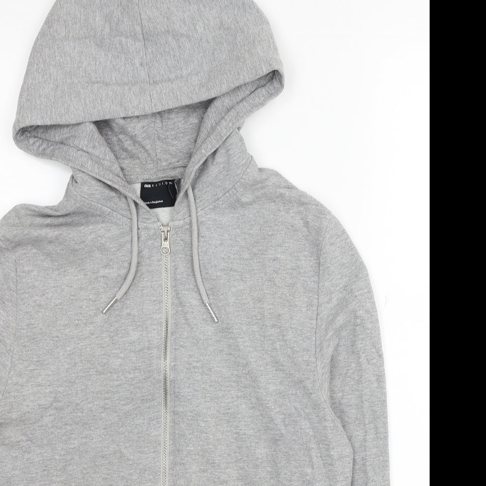 ASOS Mens Grey Cotton Full Zip Hoodie Size S