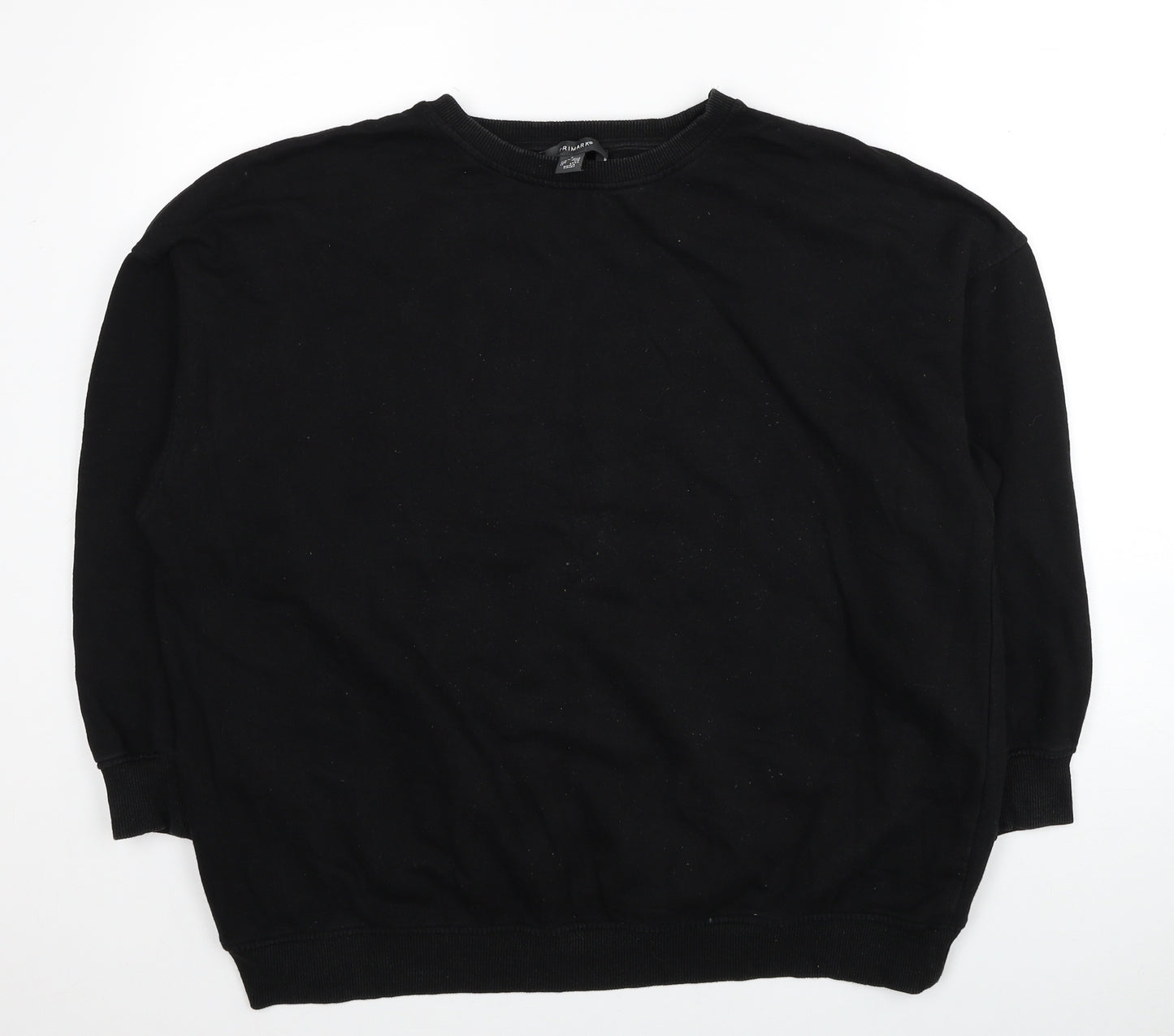 Primark Womens Black Cotton Pullover Sweatshirt Size 10 Pullover