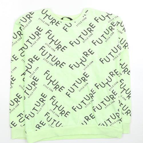George Boys Green Cotton Pullover Sweatshirt Size 12-13 Years Pullover - Future Style Icon