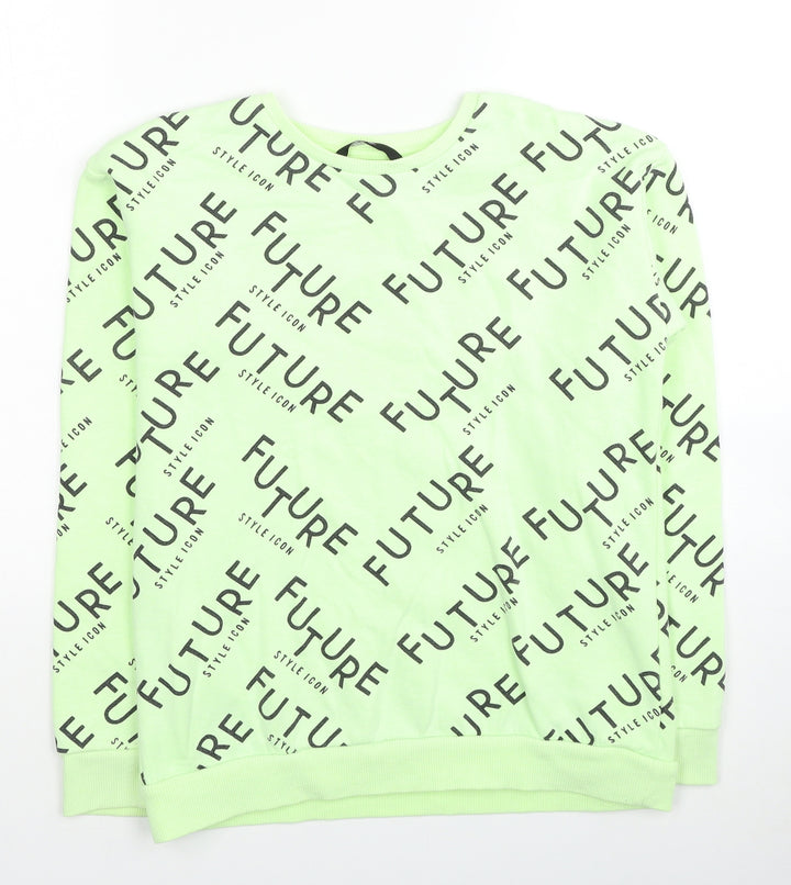 George Boys Green Cotton Pullover Sweatshirt Size 12-13 Years Pullover - Future Style Icon