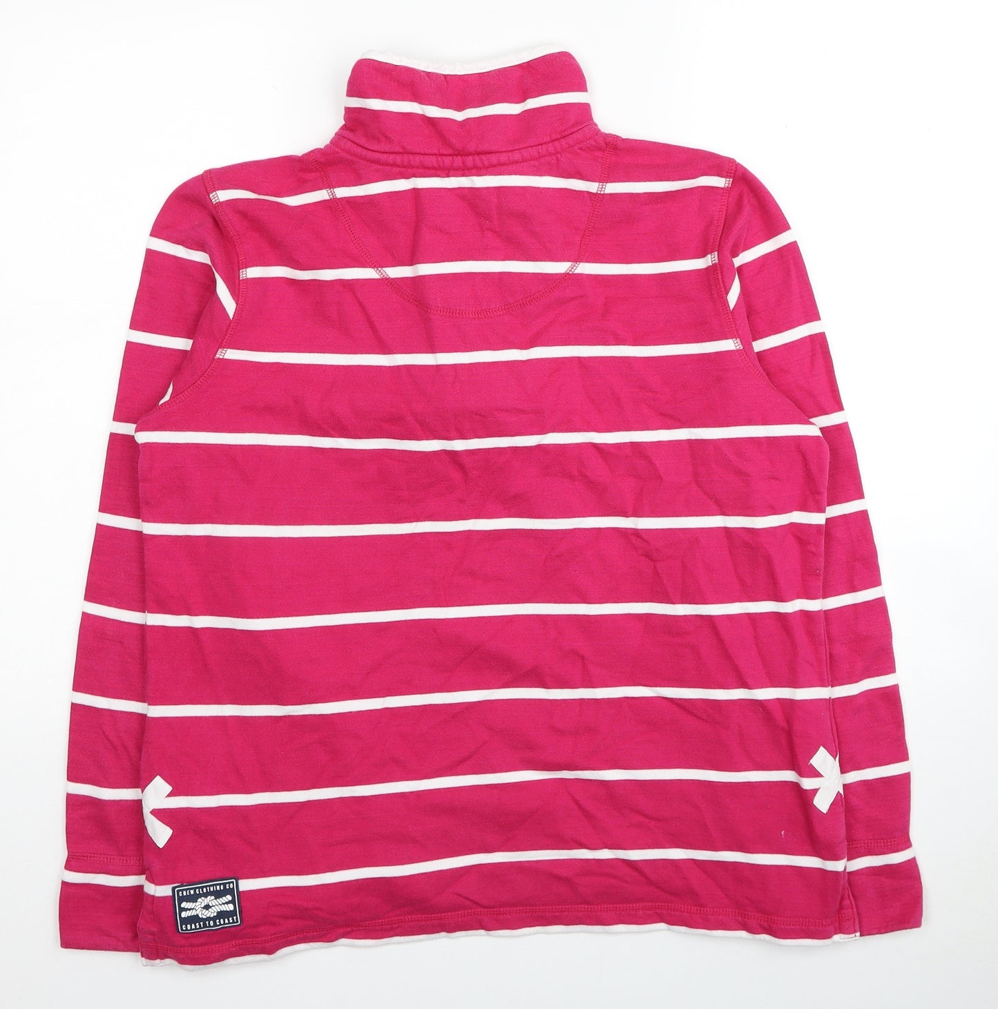 Crew Clothing Womens Pink Striped Cotton Pullover Sweatshirt Size 14 Pullover