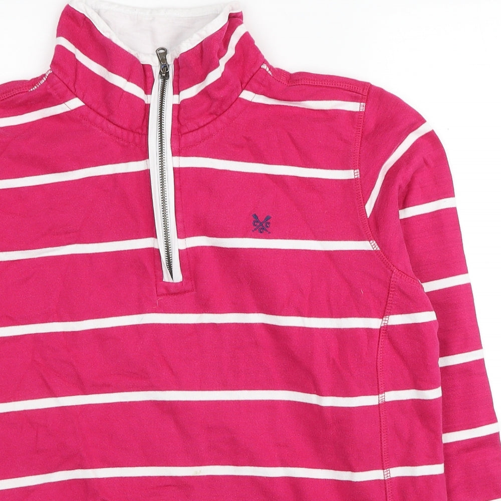Crew Clothing Womens Pink Striped Cotton Pullover Sweatshirt Size 14 Pullover