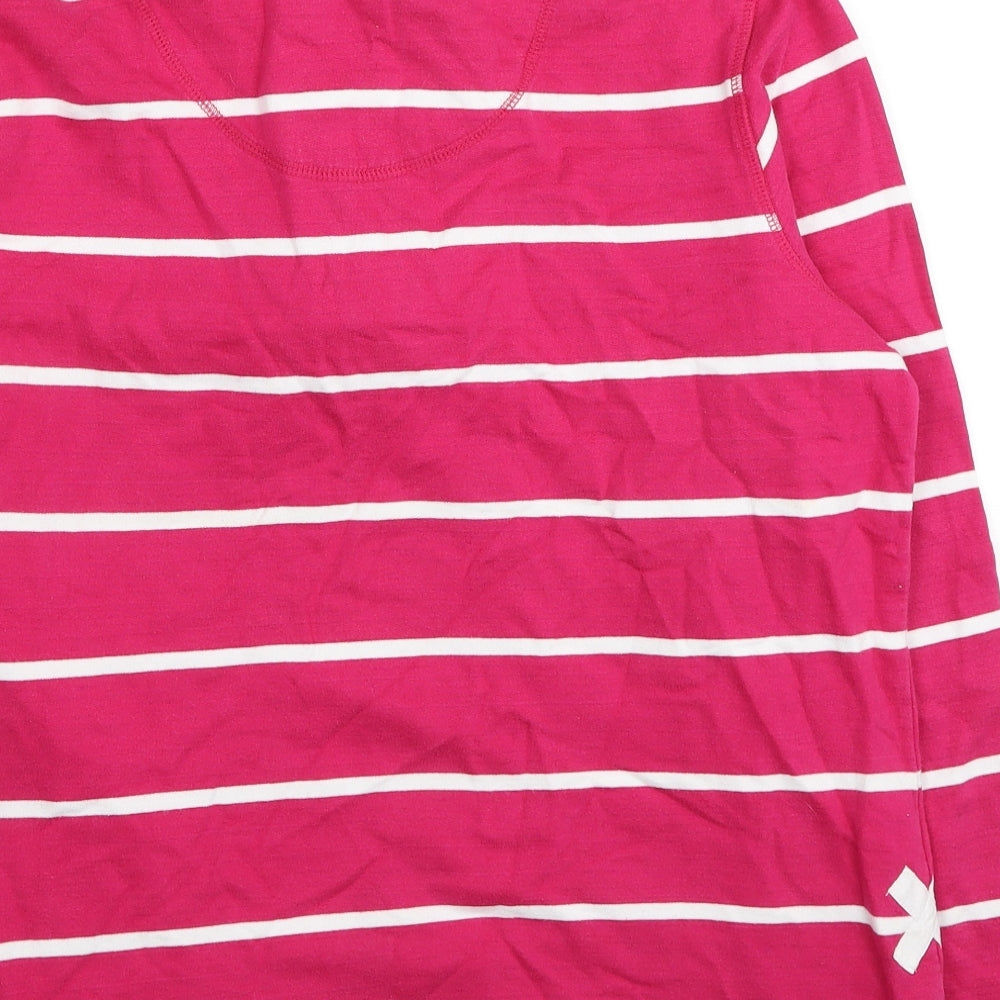 Crew Clothing Womens Pink Striped Cotton Pullover Sweatshirt Size 14 Pullover