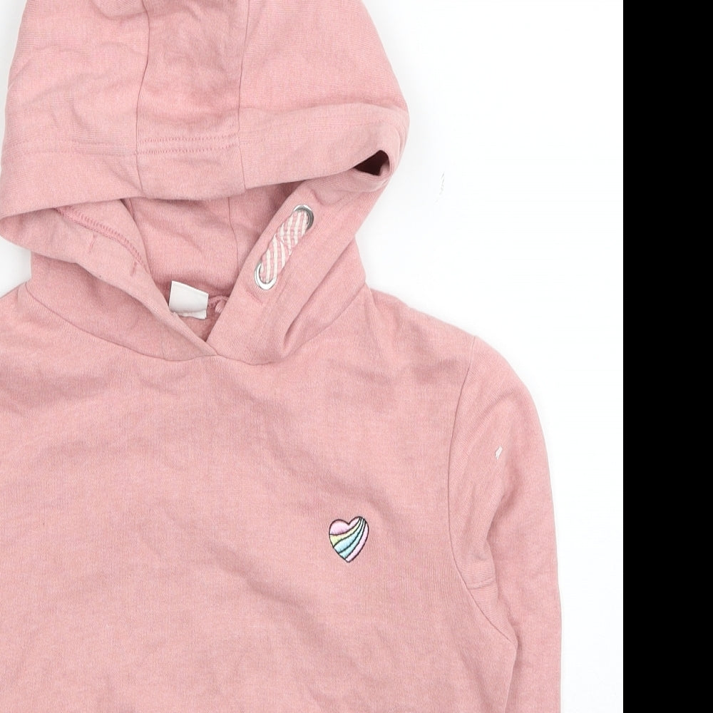 NEXT Girls Pink Cotton Pullover Hoodie Size 8 Years Pullover