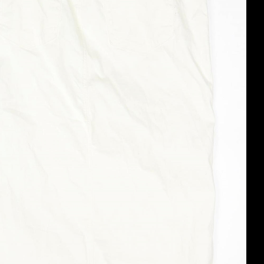Autograph Womens White Cotton Straight & Pencil Skirt Size 20 Zip