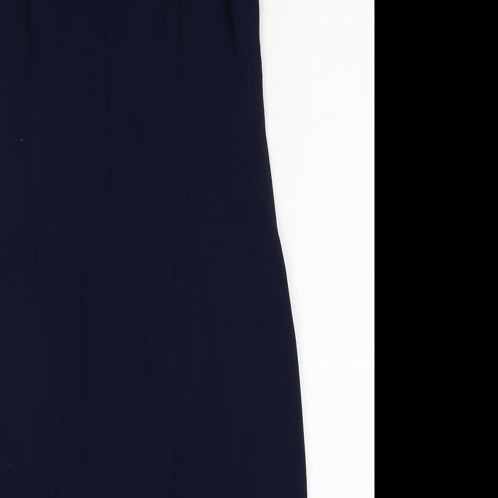 Ivanka Trump Womens Blue Polyester Pencil Dress Size 6 Boat Neck Zip