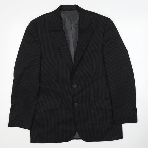 F&F Mens Black Polyester Jacket Blazer Size 38